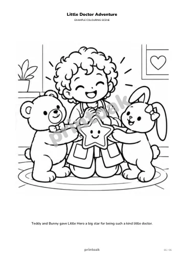 Teddy and Bunny gave The child a big star for being such a kind little doctor.