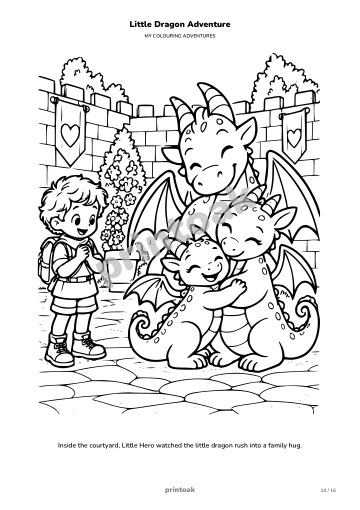 Inside the courtyard, The child watched the little dragon rush into a family hug.