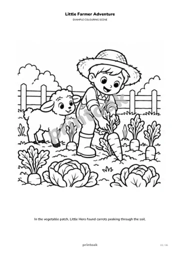 In the vegetable patch, The child found carrots peeking through the soil.
