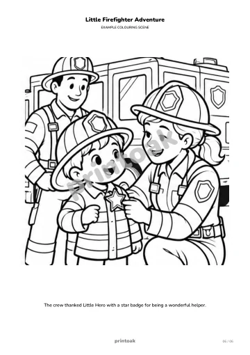 The crew thanked The child with a star badge for being a wonderful helper.