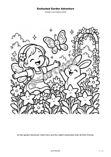 As the garden bloomed, The child and the rabbit celebrated with all their friends.