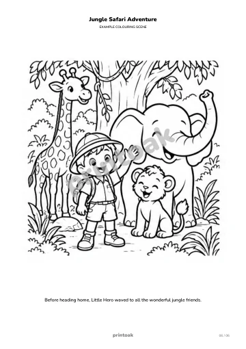 Before heading home, The child waved to all the wonderful jungle friends.