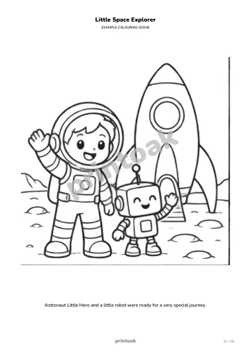 Astronaut The child and a little robot were ready for a very special journey.