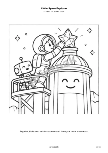 Together, The child and the robot returned the crystal to the observatory.